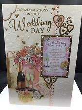 CONGRATULATIONS ON YOUR WEDDING DAY CARD WITH WALLET KEEPSAKE 9"× 6"