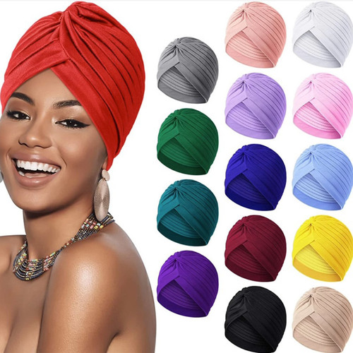 Knotted ruffle turban ladies - ruffle,