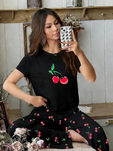 Ladies short sleeve cotton - short,