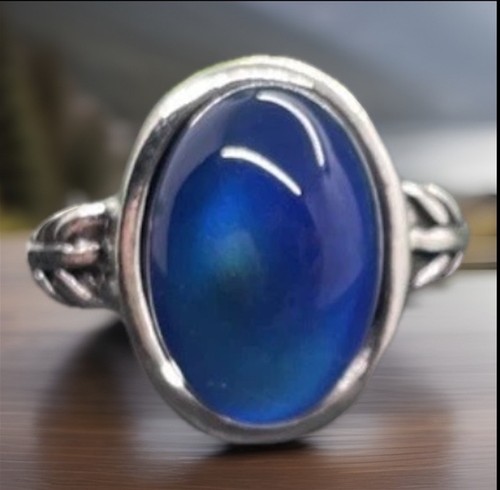 Silver tone mood ring - mood,