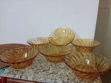 Vintage Amber Bagley Glass Set