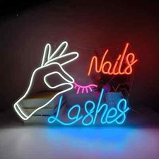 Custom Made personalised nails and lashes beauty salon Neon Sign led light