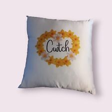 40cm X 40cm Welsh Cwtch Daffodil Heart Cushion With Insert Welsh Gift Wales