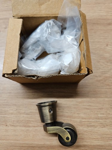 25mm round brass castors - 4,