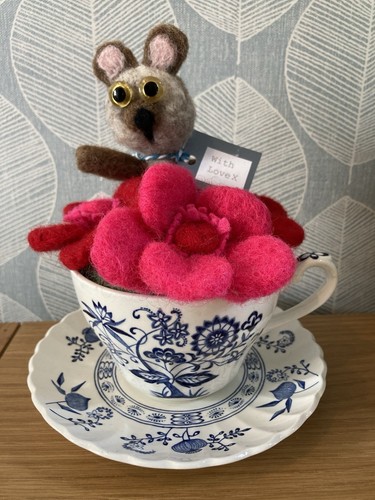 Handmade needle felted - handmade, brown