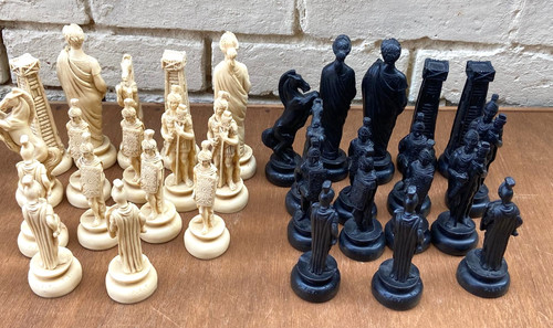 Large vintage chess pieces - chess, .