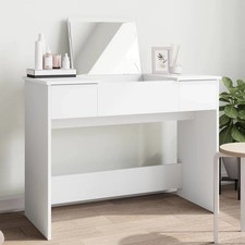 Modern Wooden Dressing Table Makeup Vanity Desk With Drawers & Pull Up Mirror