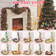 8ft 45 Flowers Artificial Flower Rose Fake Hanging Garland Party Wedding Decor