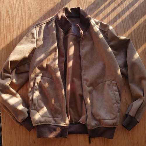Tan brown vegan suede bomber - vegan,