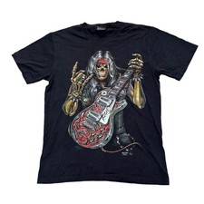 Rock Chang T-Shirt Skull Guitar Skeleton Graphic Print Heavy Metal Mens Large