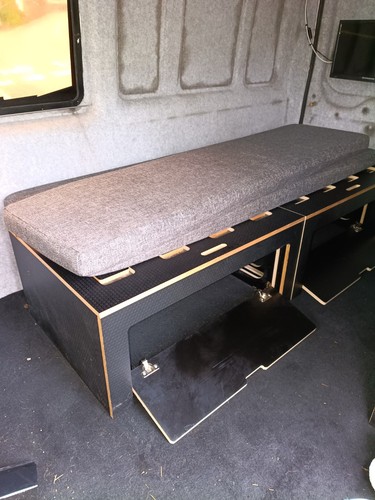 Campervan bed seat storage - campervan,