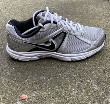 Nike Dart 9 Uk 9 EU44 Mens White Silver Navy Mesh Running Shoes Trainers