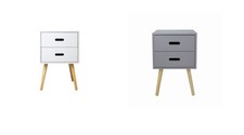 MDF Retro 2 Drawer Bedside