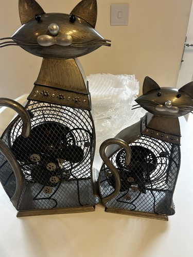 Set cat shaped metal - metal, grey