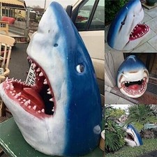 White Shark Garden Statue