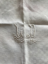 LARGE VINTAGE LINEN  MONOGRAMMED NAPKIN/HAND TOWEL
