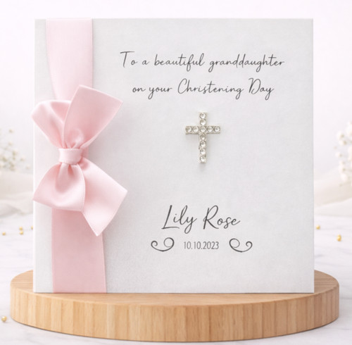 Personalised christening card - personalised,