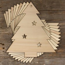 10x Wooden Christmas Tree with