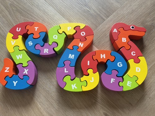 Wood wooden snake - wood, alphabet