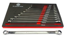 Britool Hallmark XL Ratchet Ring Spanner Set Sizes 8 To 19mm In Foam Tray