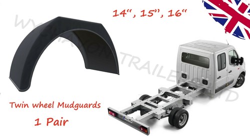 Rear twin wheel mudguards - twin,