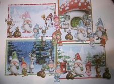 Debbie Moore  Die Cut*All I want for CHRISTMAS Gnome Pixies Reindeer*Card Topper