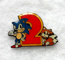 SONIC & TAILS - Sonic 2 - SEGA - Vintage - PIN BADGE