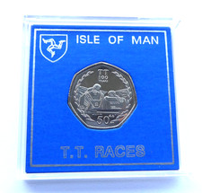 UNC 2007 DAVE MOLYNEUX ISLE OF MAN SIDECAR TT 50p COIN IN CASE - IoM MANX T.T.