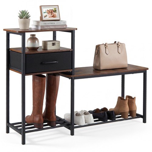 Tier shoe rack - bench, with