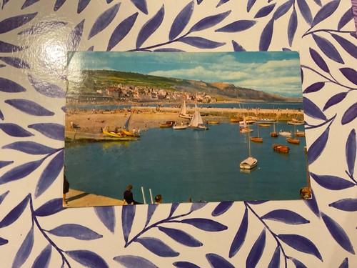 Lyme regis harbour posted 1976 - harbour,