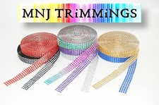 9 yards Diamante Effect, Rhinestone Mesh ribbon trimming bridal craft 