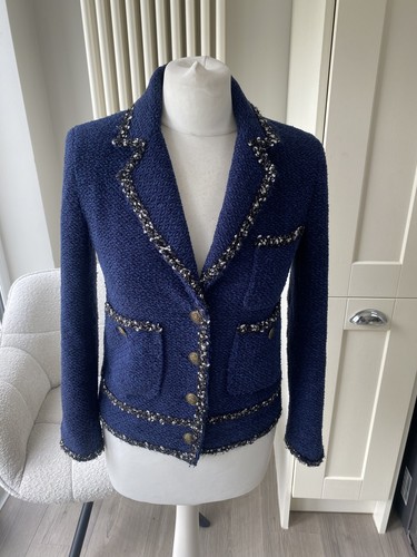 Zara navy blue boucle textured - blue,