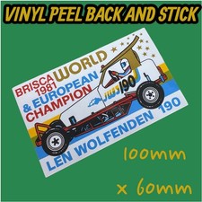 BRISCA 1981 Len Wolfenden 190 World European Champion Vinyl Sticker stock car