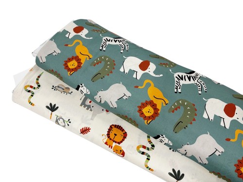 Animal cotton fabric poplin - animal,