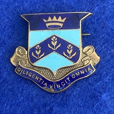 Vintage Convent High School “DILIGENTIA VINCIT OMNIA” Crest & Motto Enamel Badge