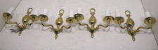 4X Vintage Brass Wall Sconce Lights With New Candle Sleeves