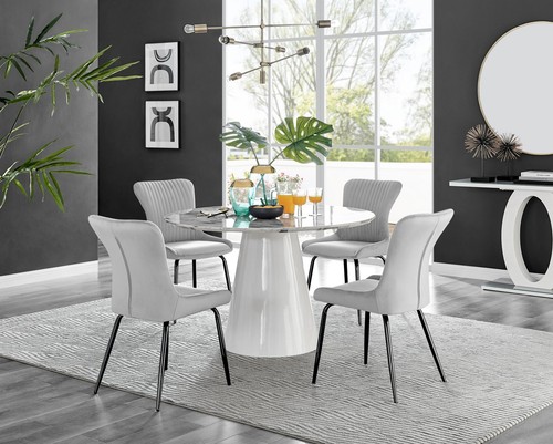 Palma white marble effect - white,