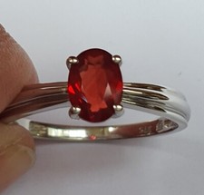 9ct White Gold ANDESINE RING  - Stunning Red Genuine Gemstone  QVC -  BRAND NEW