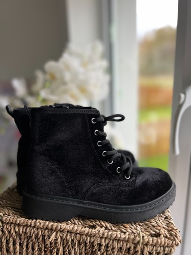 Next black velvet boots kids - black,