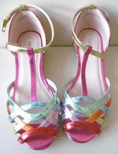 NEW & UNWORN LADIES "NEXT" VIBRANT MULTI COLOURED STRAPPY WEDGE SANDAL SIZE 4