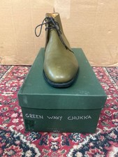 Alfred Sargent Green Waxy Leather Chukka Boots