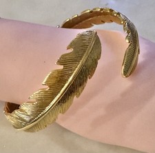 CC Skye Gold Tone Feather Arm Cuff Bracelet