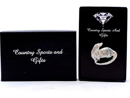 Otter pewter pin badge - otter,