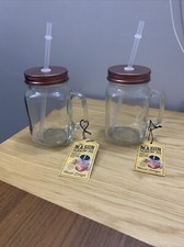 MASON DRINKING JARS X 2