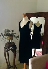 'Audrey Hepburn Vintage Silk Viscose  Floppy Velvet Dress Asymmetrical Hem Sz 12
