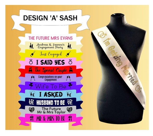 Personalised engagement sash - personalised,