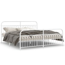 Bed Frame White Steel 76 x 80