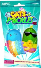 CATS VS PICKLES 4" PLUSH BEANIE BLIND BAG SOFT TOY COLLECT THEM ALL TEAL SERIES