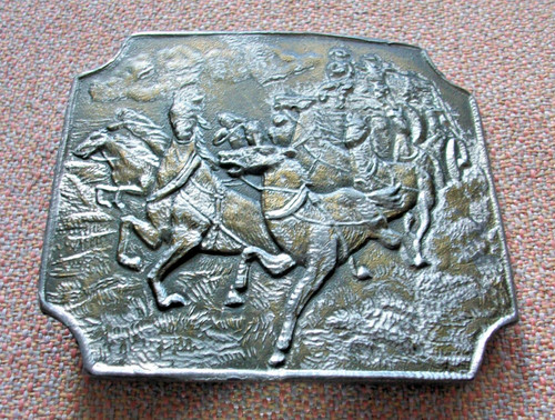 Box8 brass belt buckle horses - box8#,