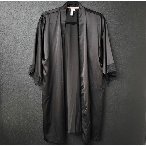 Joyspun satin robe black lace - joyspun,